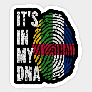 IT'S IN MY DNA Central African Republic Flag Men Women Kids Sticker